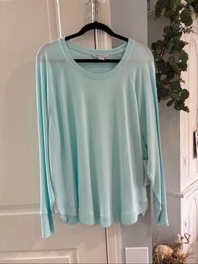 Athleta Mint Blue Long-Sleeve Crewneck Pullover